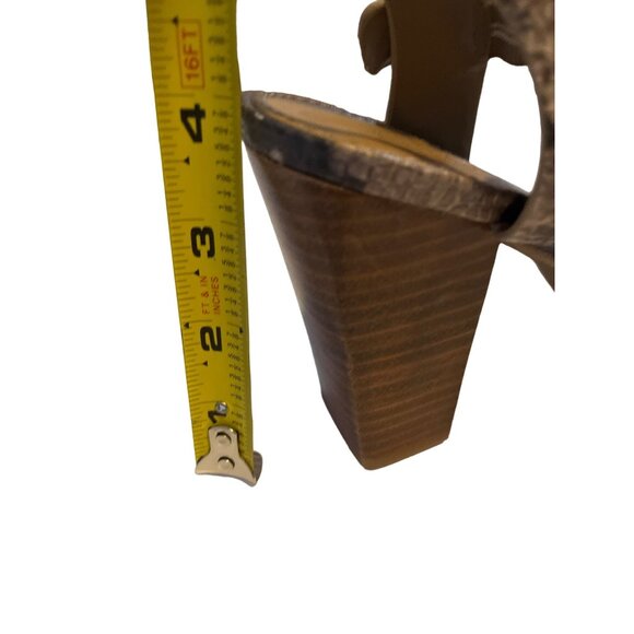 Crown Vintage Snake Print Block Heel Sandals Faux Leather Women’s Size 8 - Picture 10 of 10